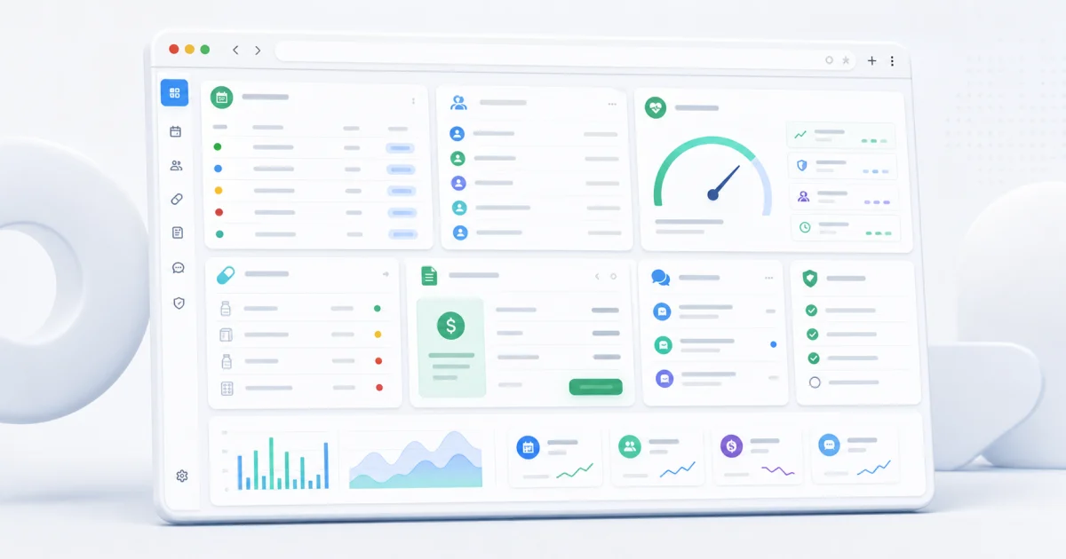 Operix clinic platform dashboard with tenant clinic operations, appointments, patients, pharmacy, billing, and readiness checks